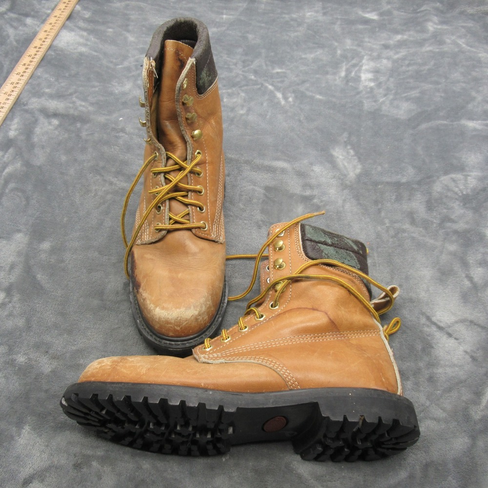 Montblanc Sears Men Boots‎ 7.5 D Brown Leather Work Hunting Outdoor VTG 80's